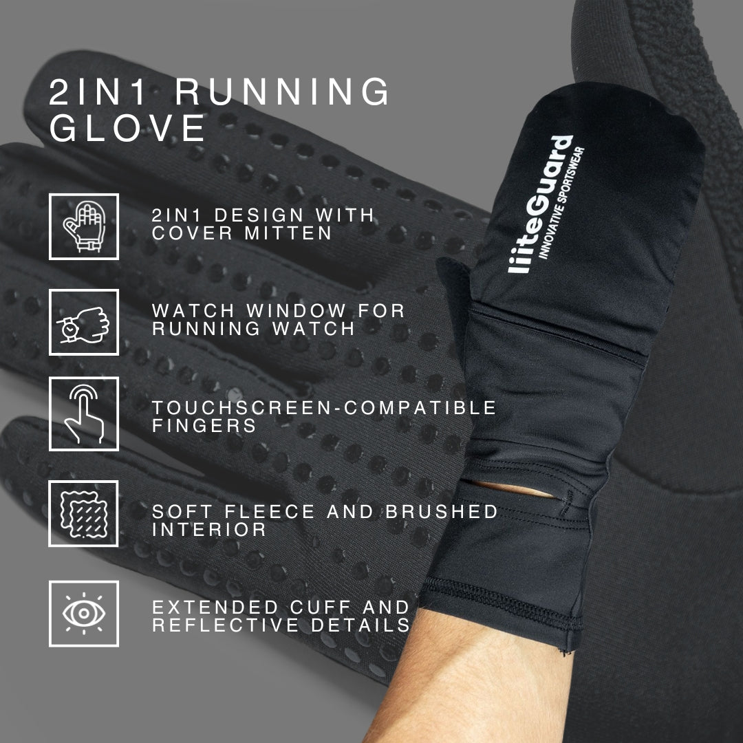 liiteGuard 2IN1 RUNNING GLOVE Accessories Black