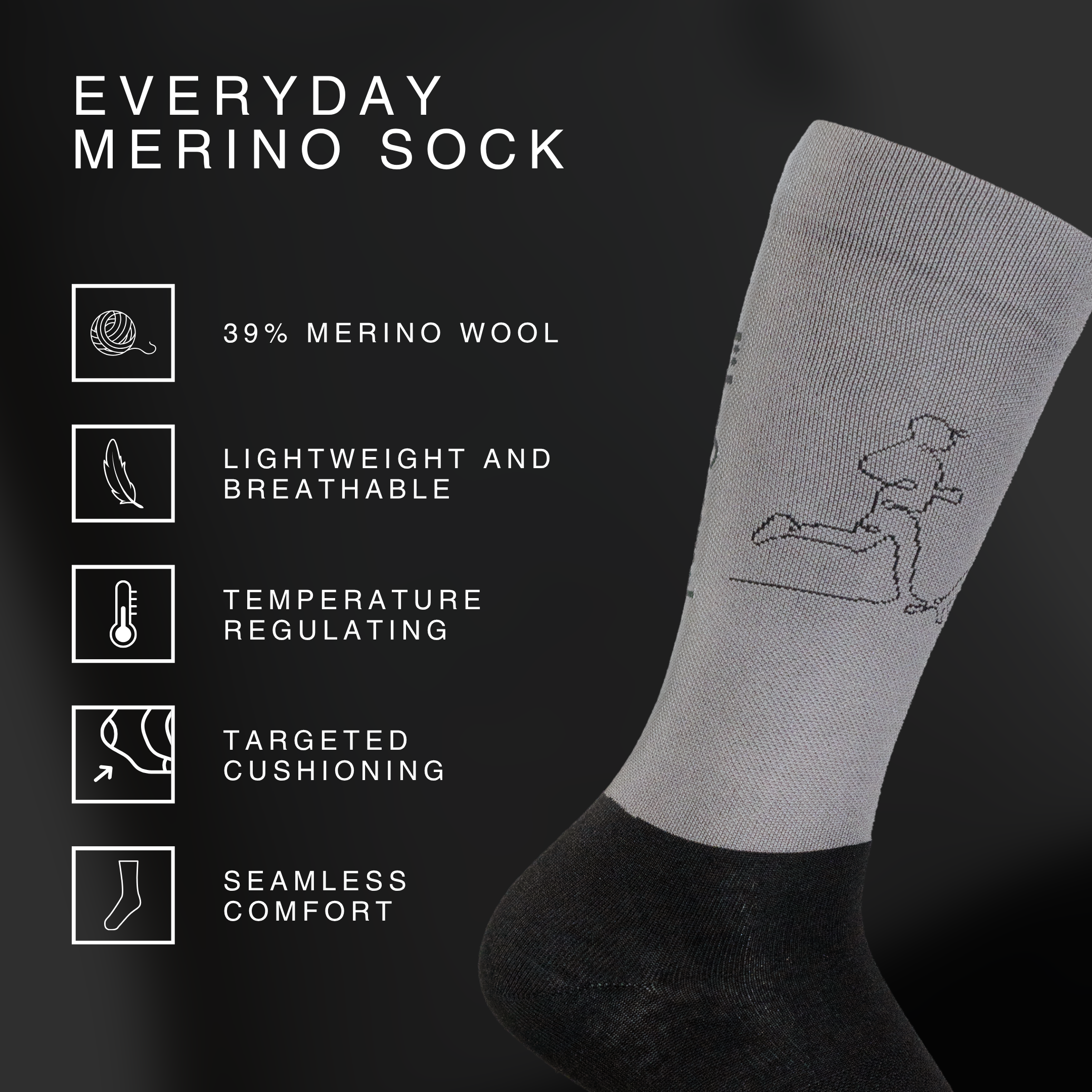 liiteGuard EVERYDAY MERINO SOCK Mellemlange strømper Dark Green/Green