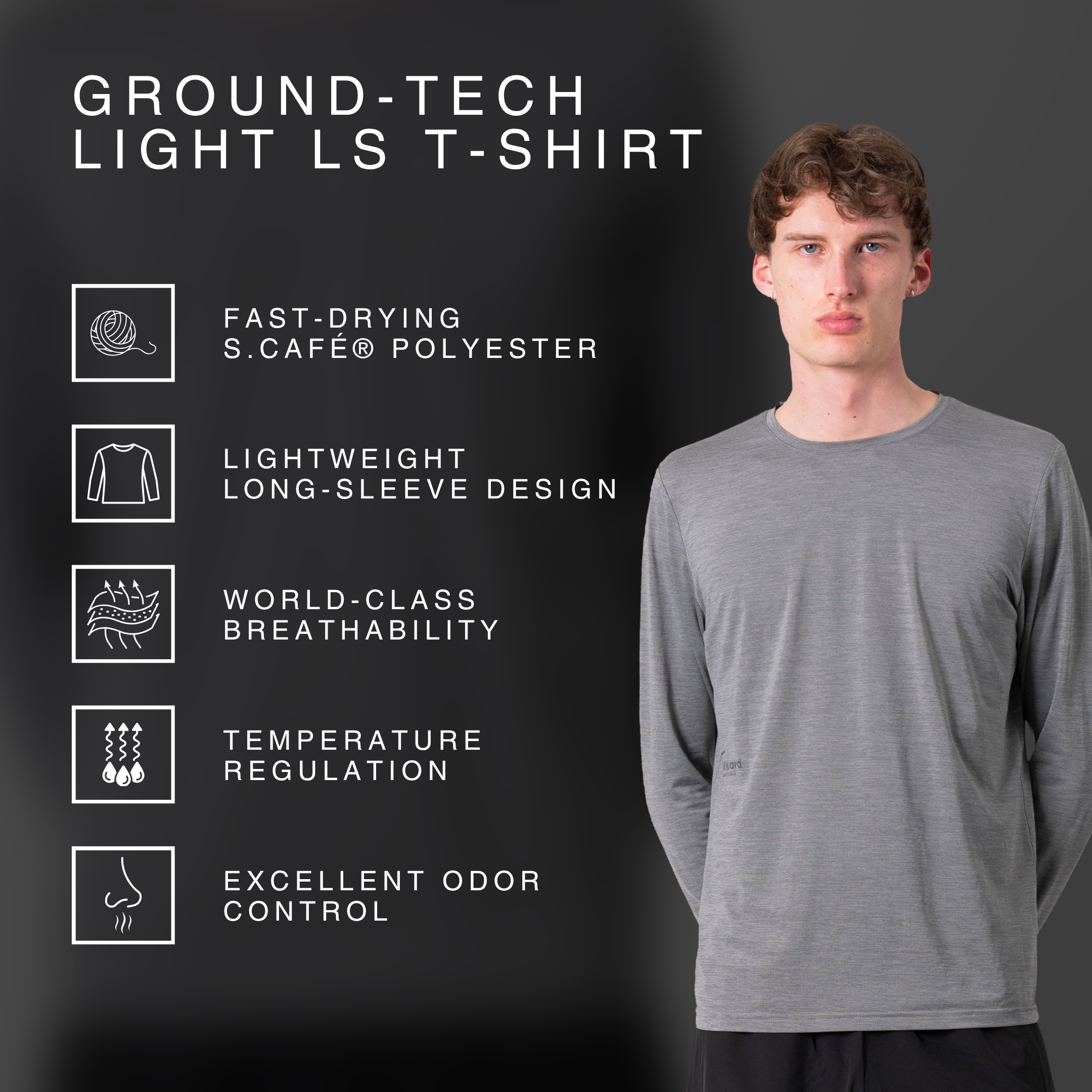 liiteGuard GROUND-TECH LIGHT LS T-SHIRT (MEN) T-shirts Coffee Bean