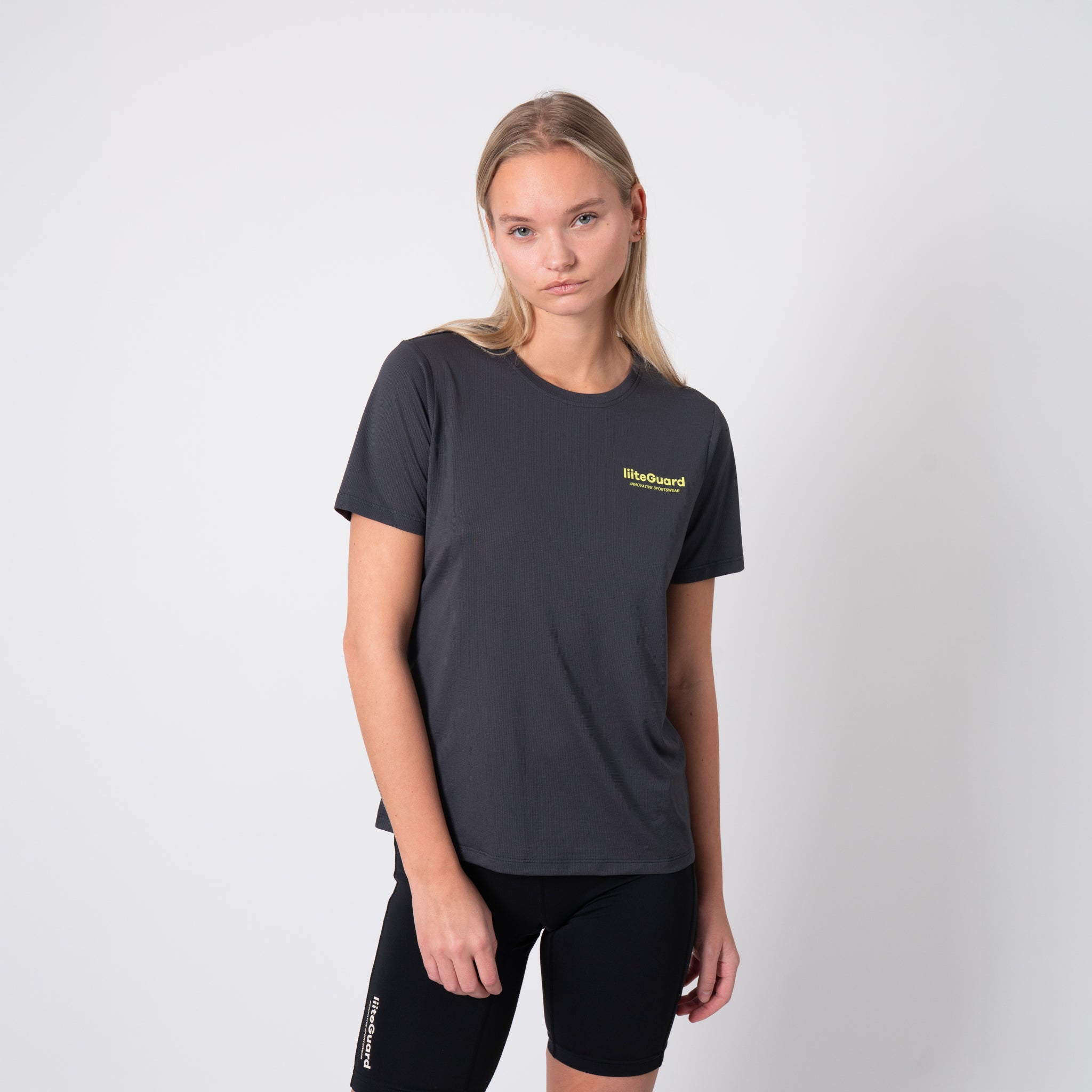 liiteGuard GROUND-TECH T-SHIRT (WOMEN) T-shirts Ebony/Neon Yellow