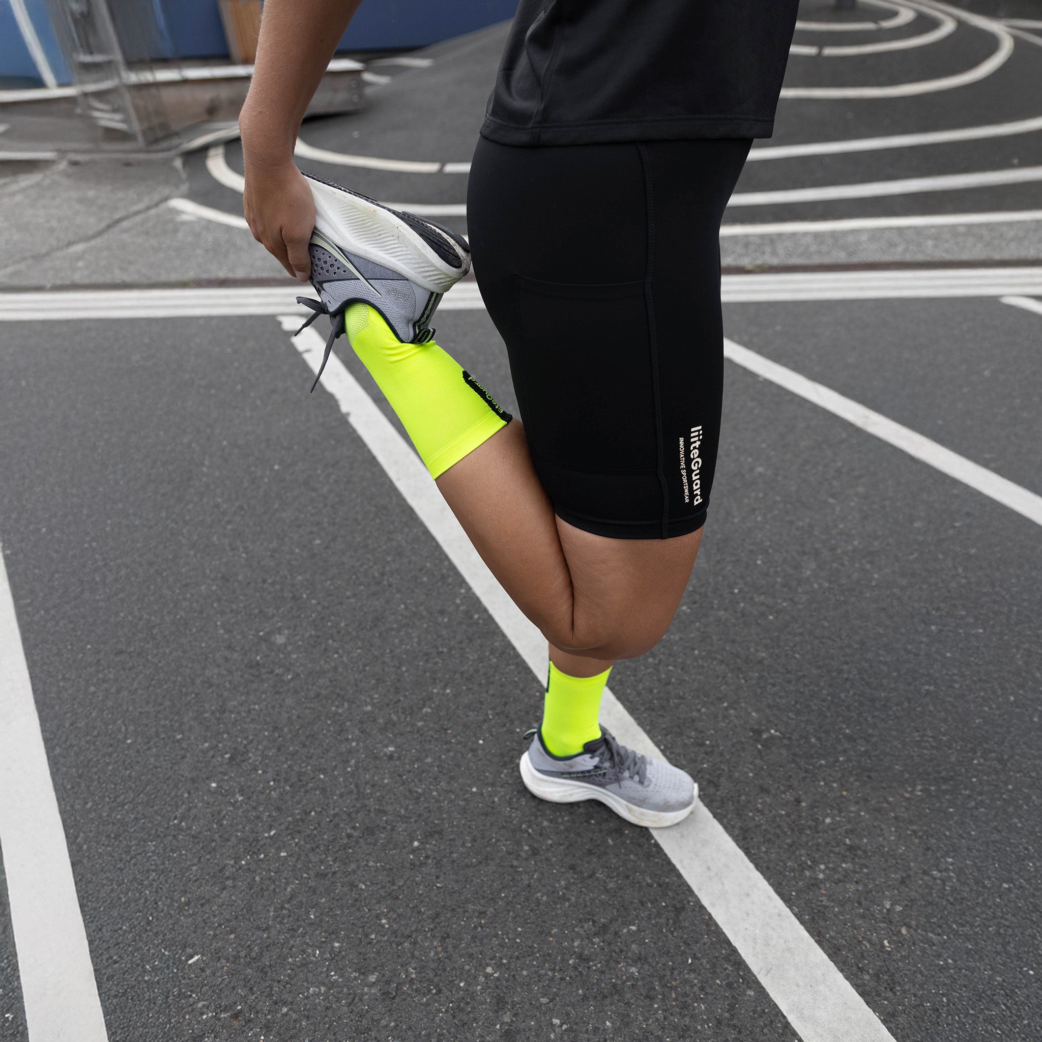 liiteGuard HYPERLIGHT CREW SOCK 2-PACK Mellemlange strømper Neon Yellow
