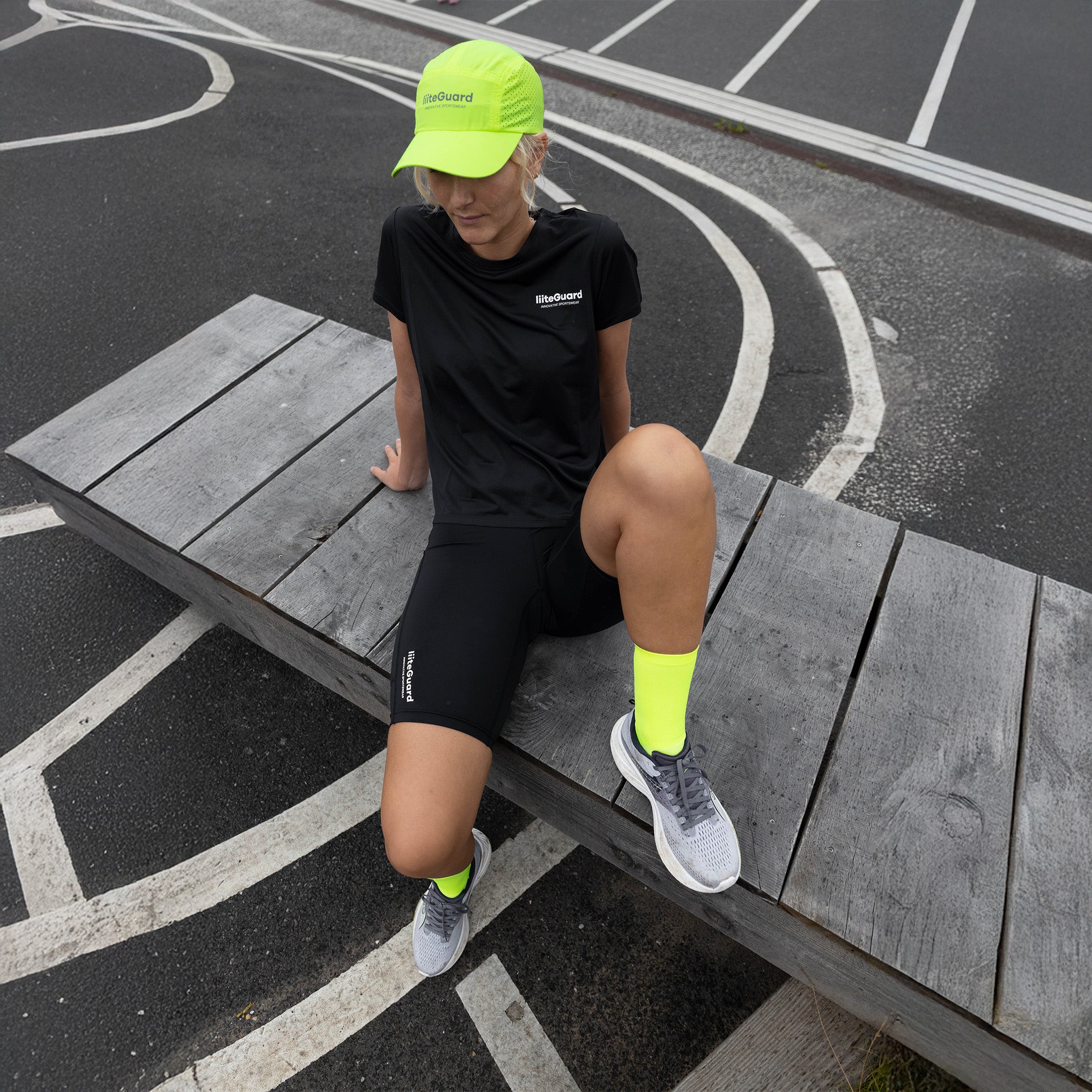 liiteGuard HYPERLIGHT CREW SOCK 2-PACK Mellemlange strømper Neon Yellow