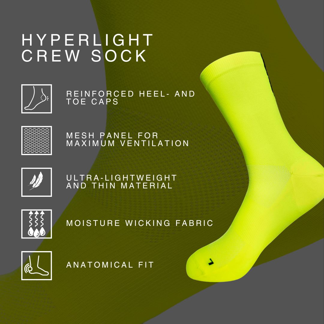 liiteGuard HYPERLIGHT CREW SOCK 2-PACK Mellemlange strømper Neon Yellow