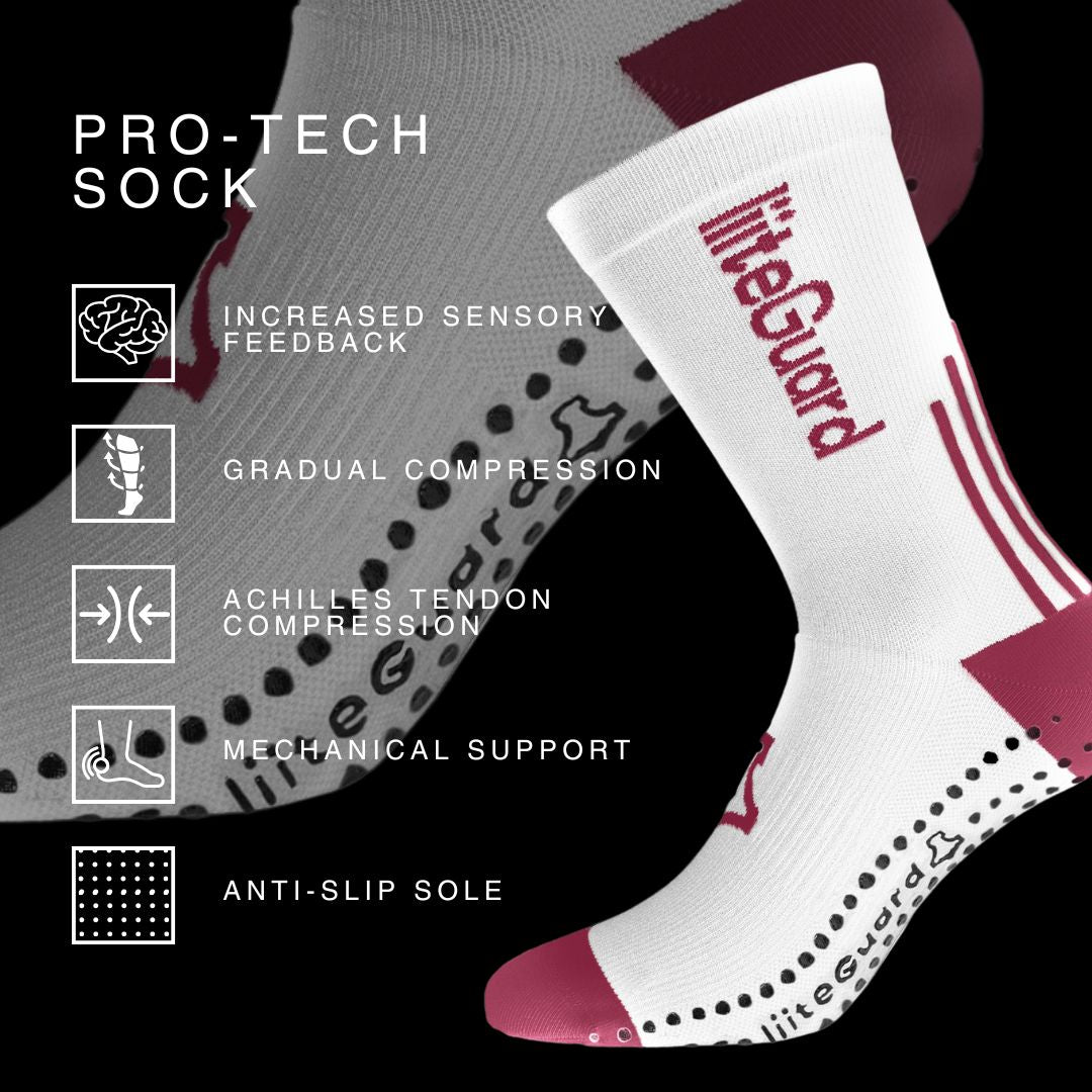 liiteGuard PRO-TECH LG SOCK Mellemlange strømper White/Bordeaux