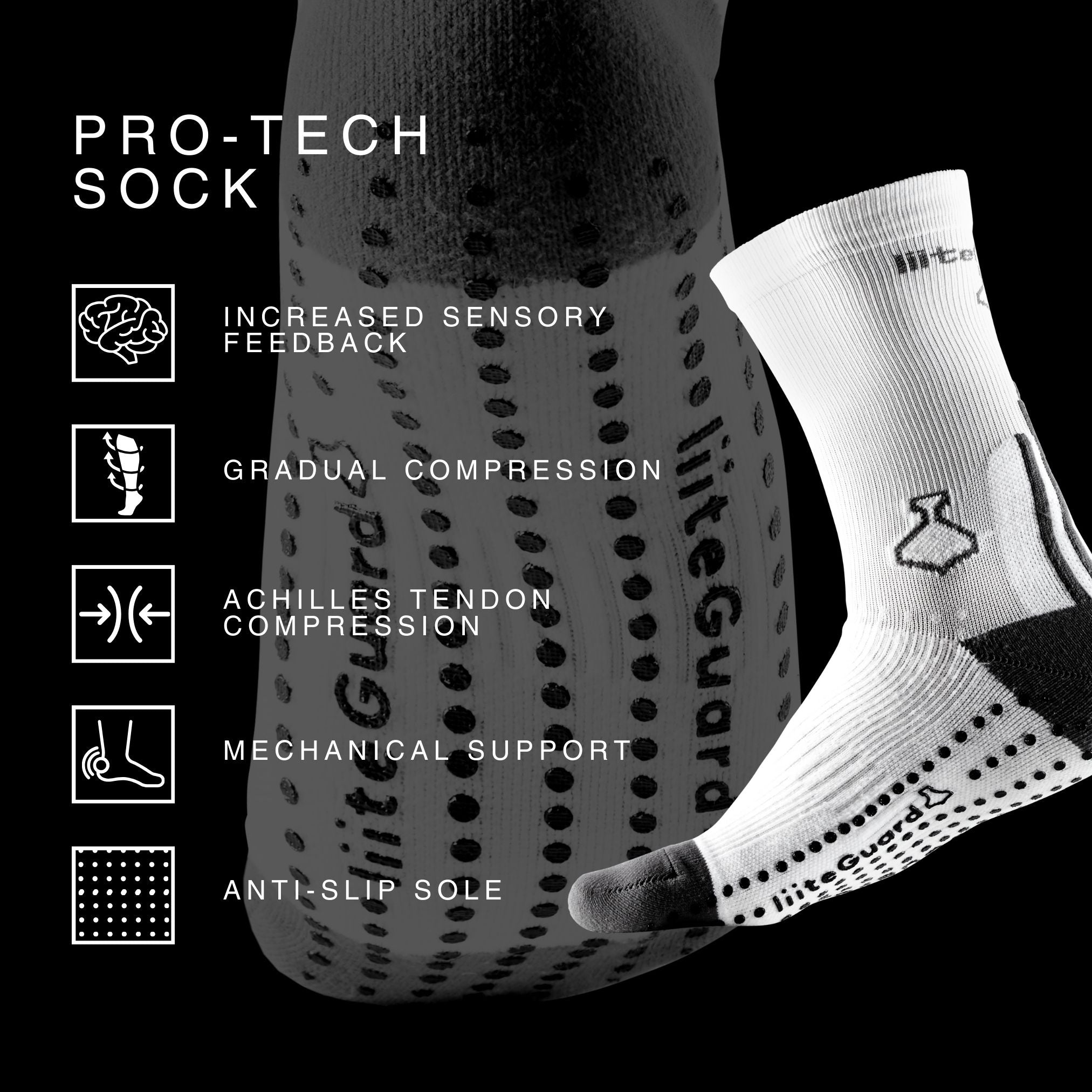 liiteGuard PRO-TECH SOCK Mellemlange strømper White