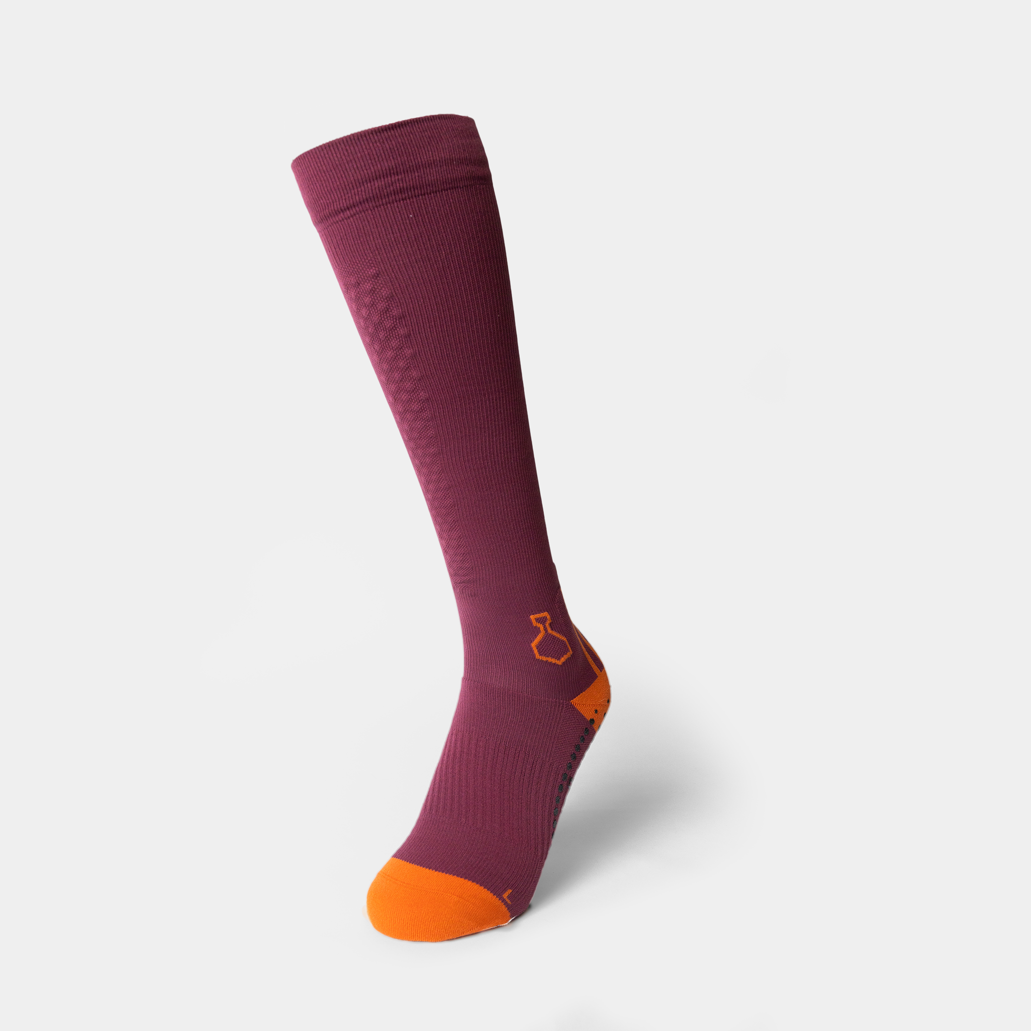 liiteGuard SHIN-TECH GRIP RUNNING SOCK Lange strømper Bordeaux