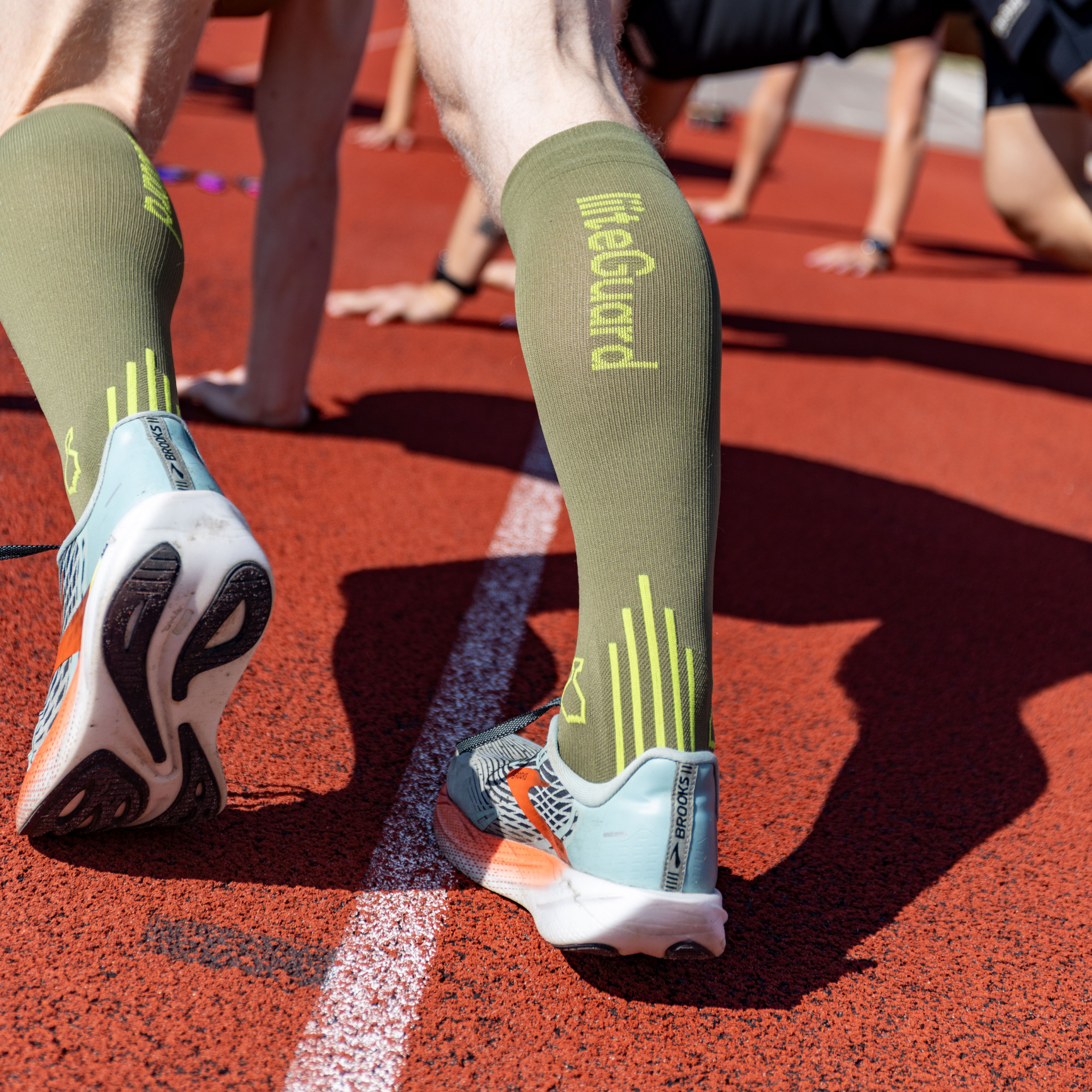 liiteGuard SHIN-TECH GRIP RUNNING SOCK Lange strømper Dusty Green
