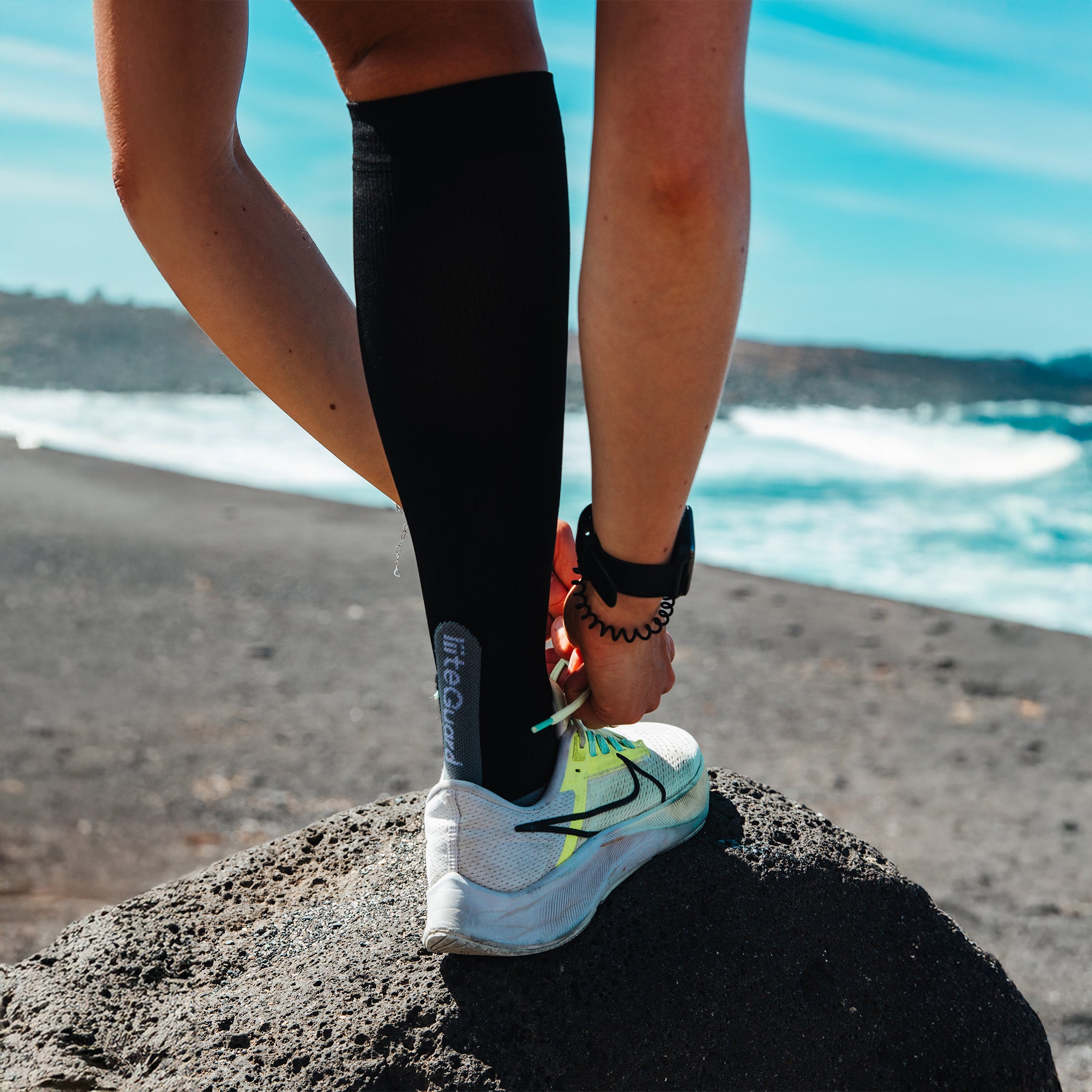 liiteGuard SHIN-TECH LIGHT RUNNING SOCK Lange strømper Black