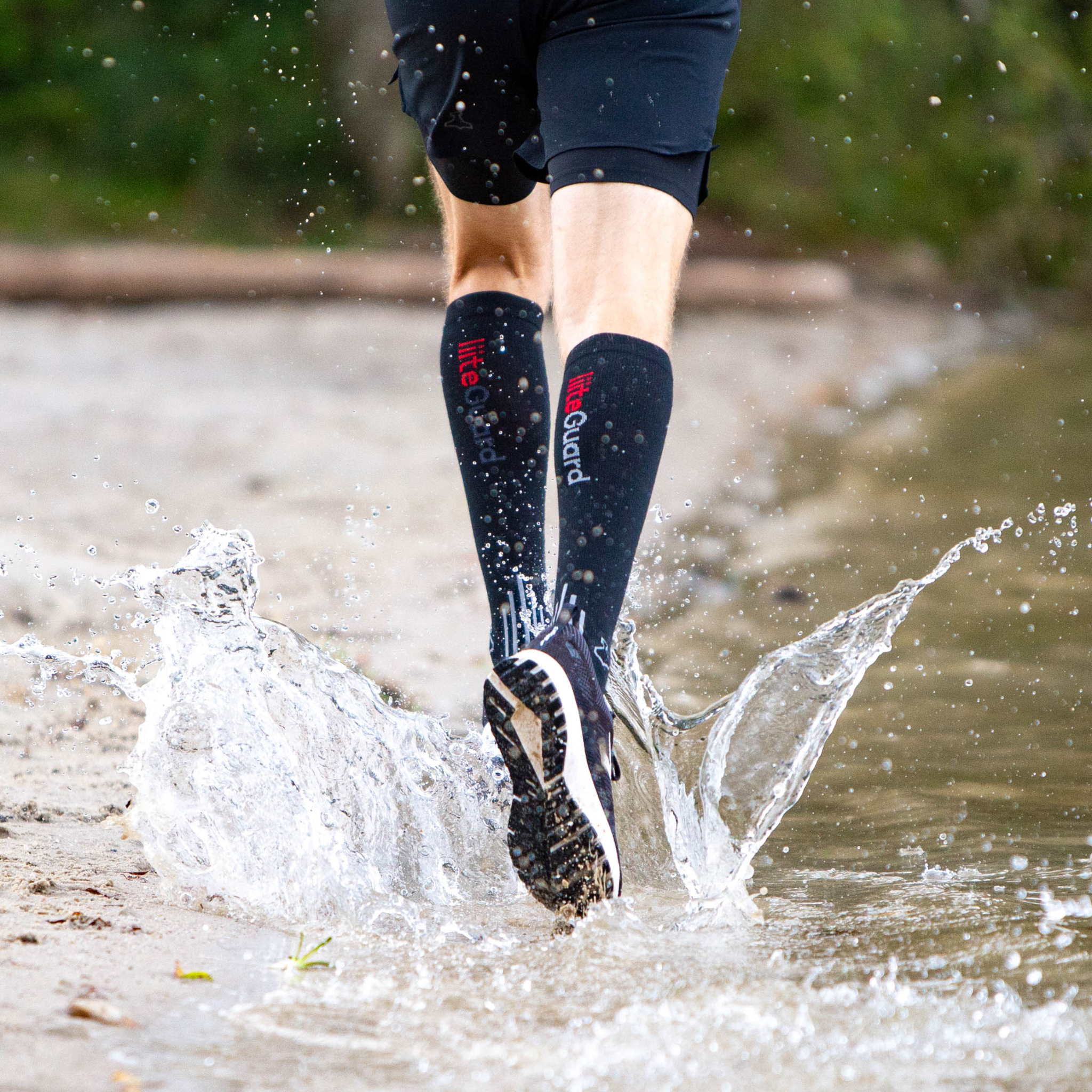 liiteGuard SHIN-TECH GRIP RUNNING SOCK Lange strømper Black