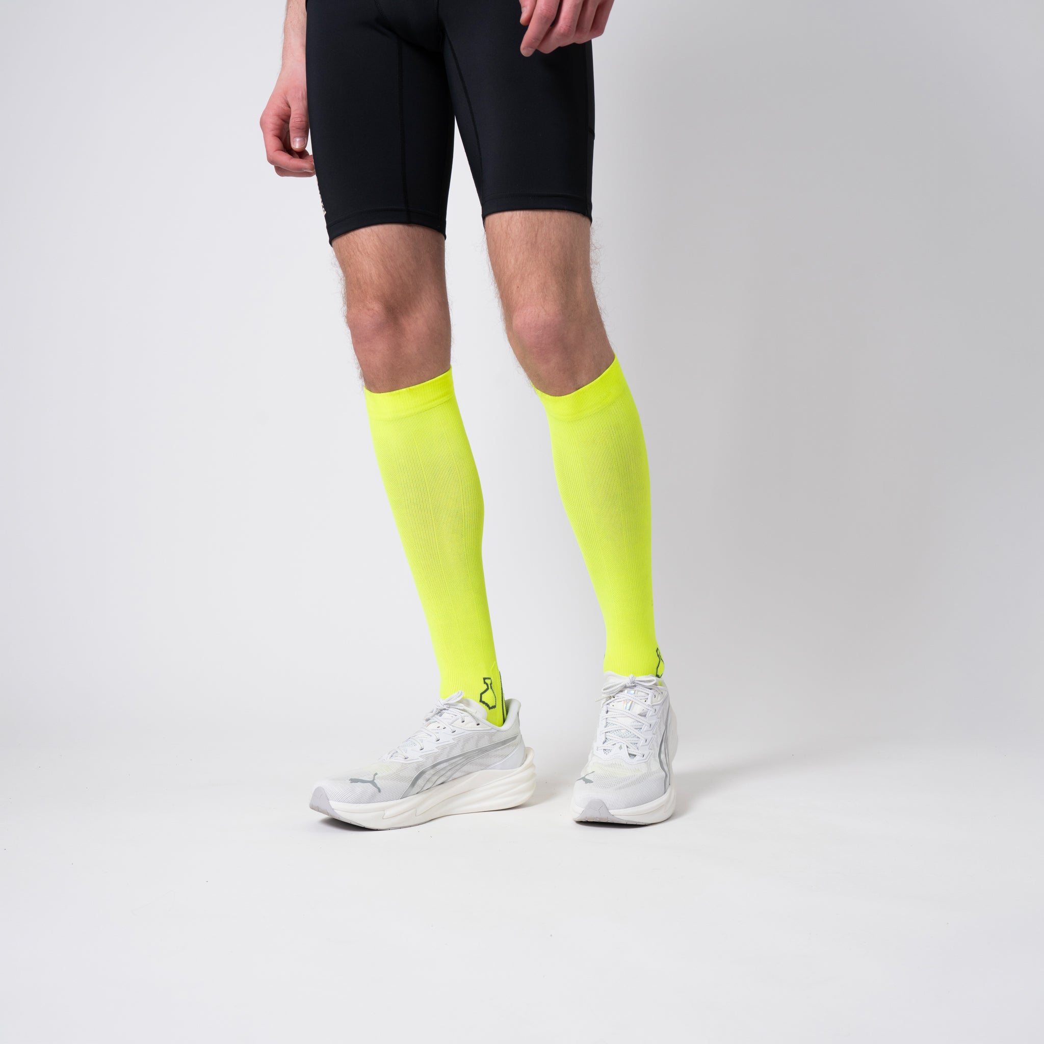 liiteGuard SHIN-TECH VISION GRIP RUNNING SOCK Lange strømper Neon Yellow