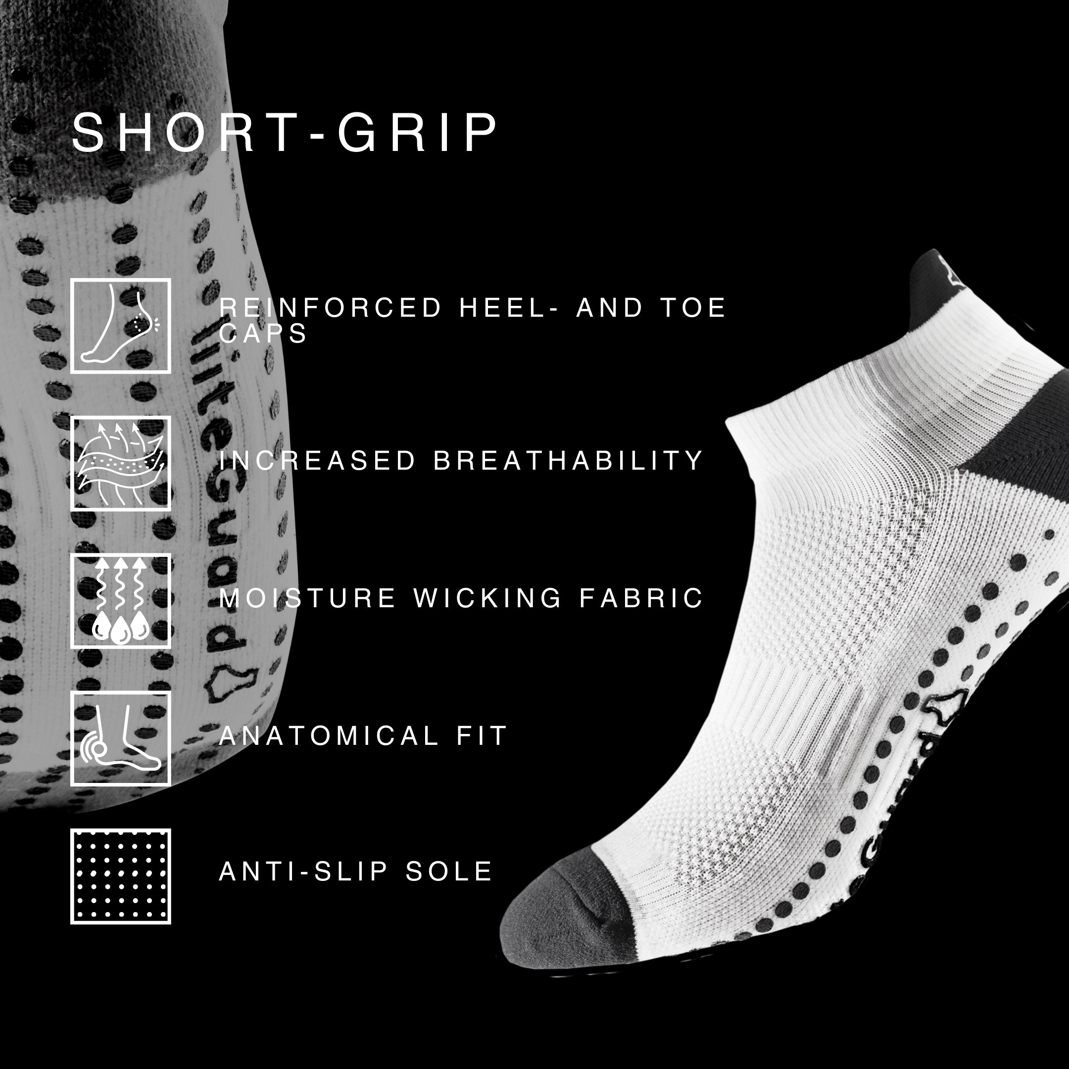 liiteGuard SHORT-GRIP SOCK Korte strømper Black