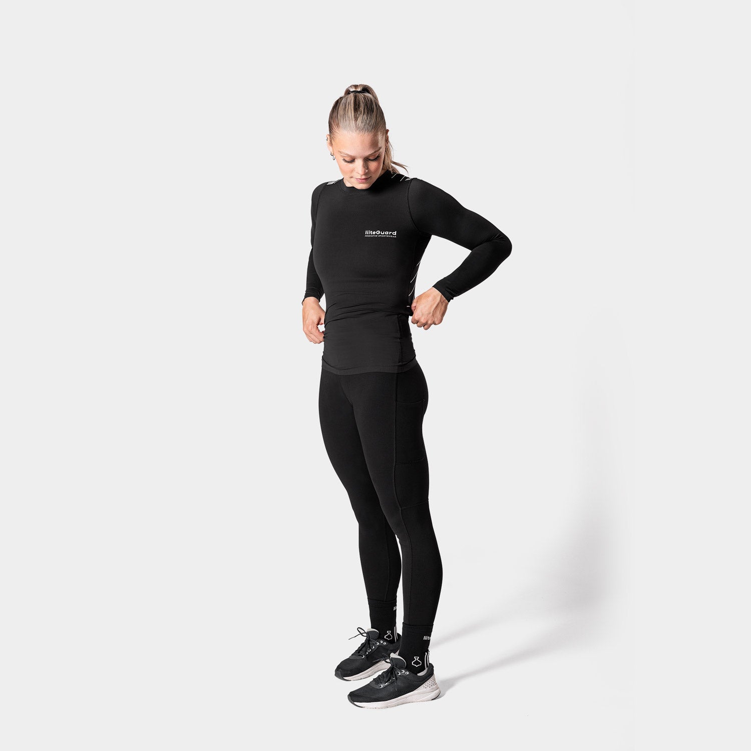 liiteGuard SPINE-TECH BASELAYER LS (WOMEN) Baselayer Black