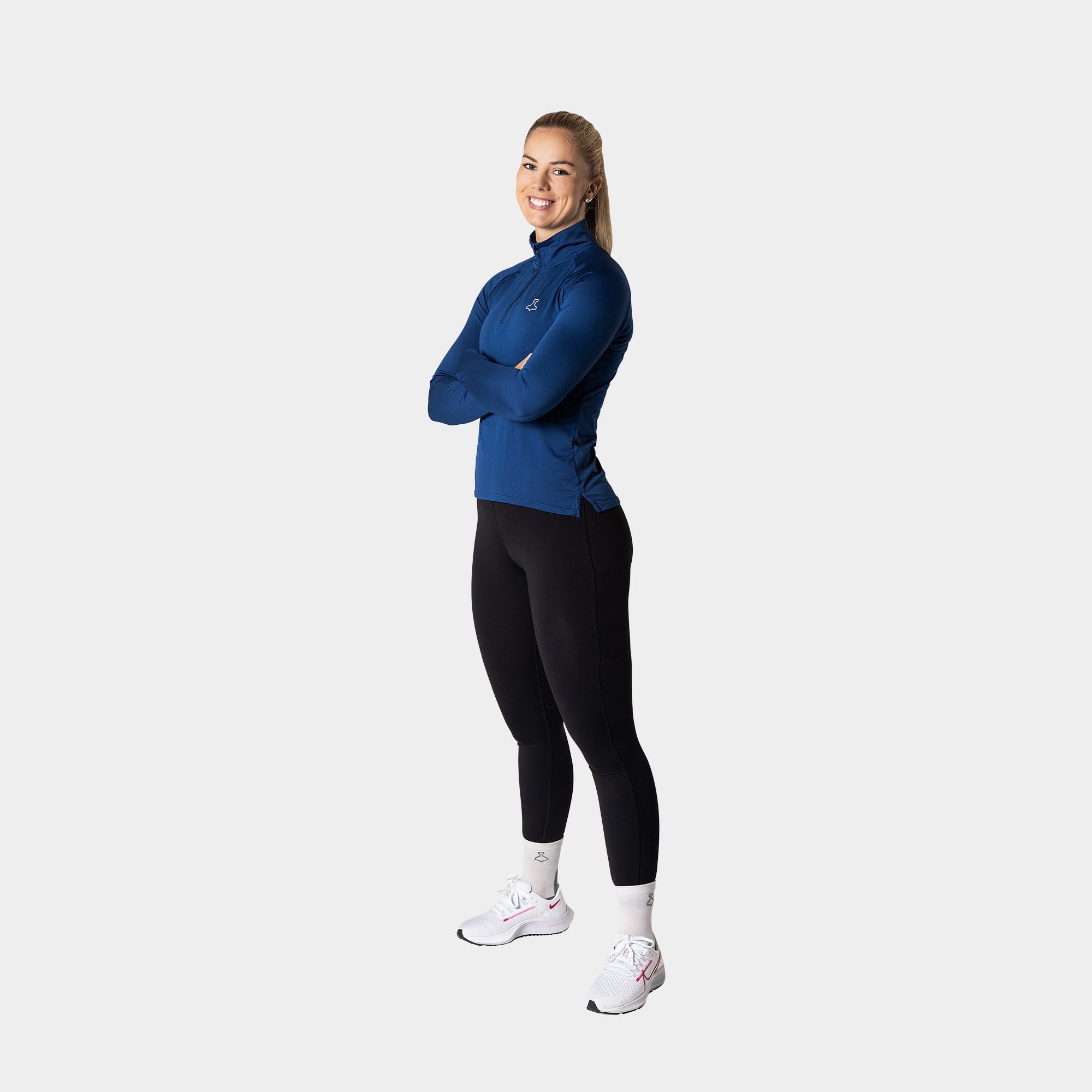 Liiteguard RE-LIITE 1/4 ZIP TRØJE (Dame) Zippers BLÅ