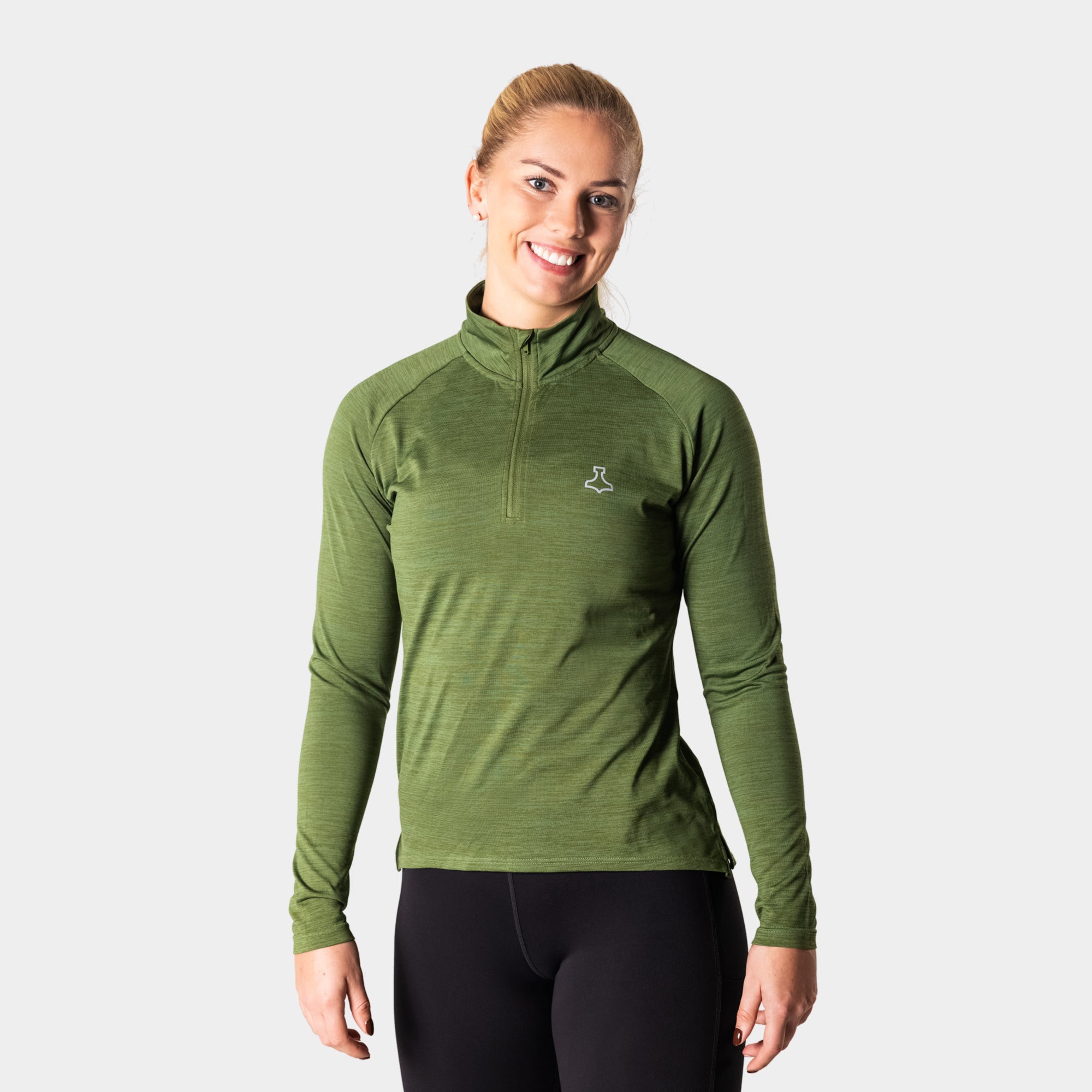 Liiteguard RE-LIITE 1/4 ZIP TRØJE (Dame) Zippers GRØN