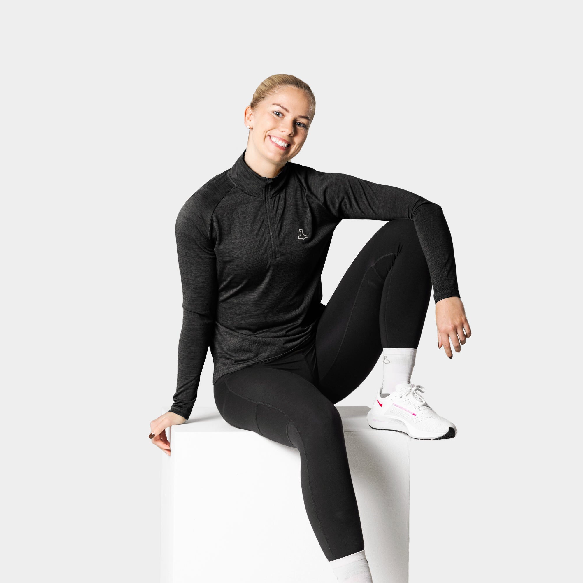 Liiteguard RE-LIITE 1/4 ZIP TRØJE (Dame) Zippers SORT