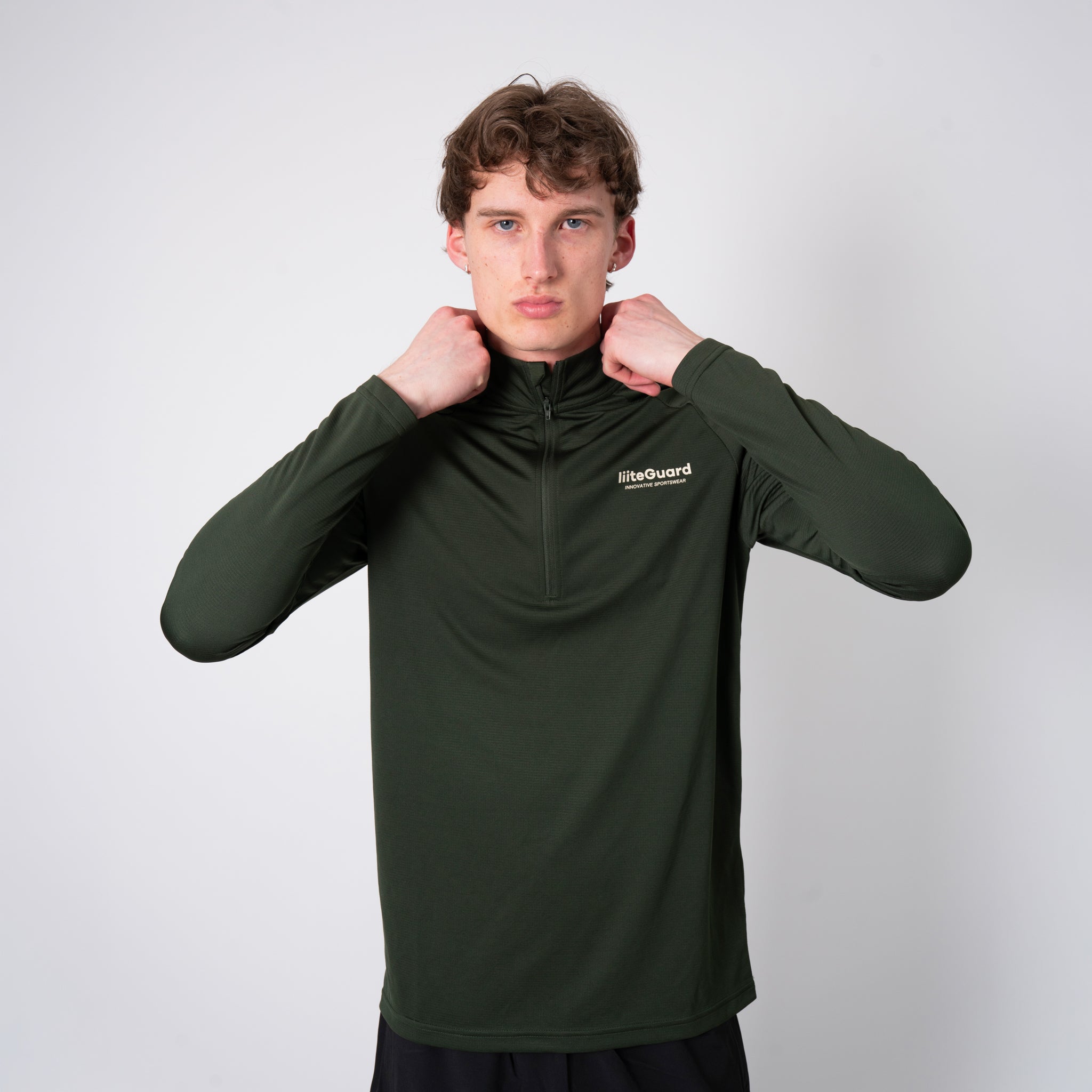 liiteGuard GROUND-TECH 1/4 ZIP SHIRT (MEN) Zippers Army green