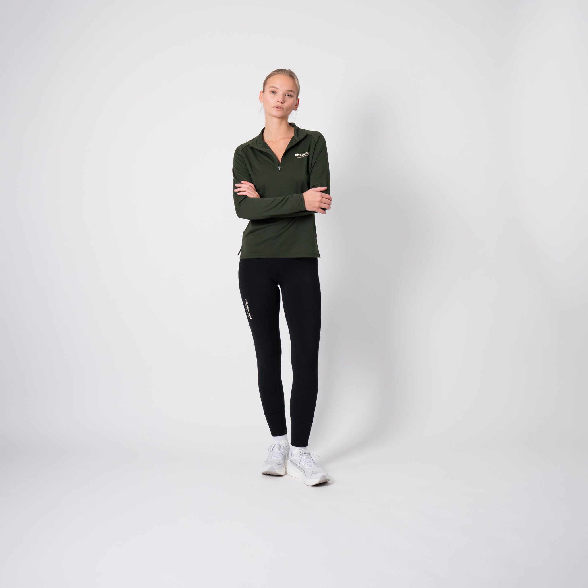 liiteGuard GROUND-TECH 1/4 ZIP SHIRT (WOMEN) Zippers Army green