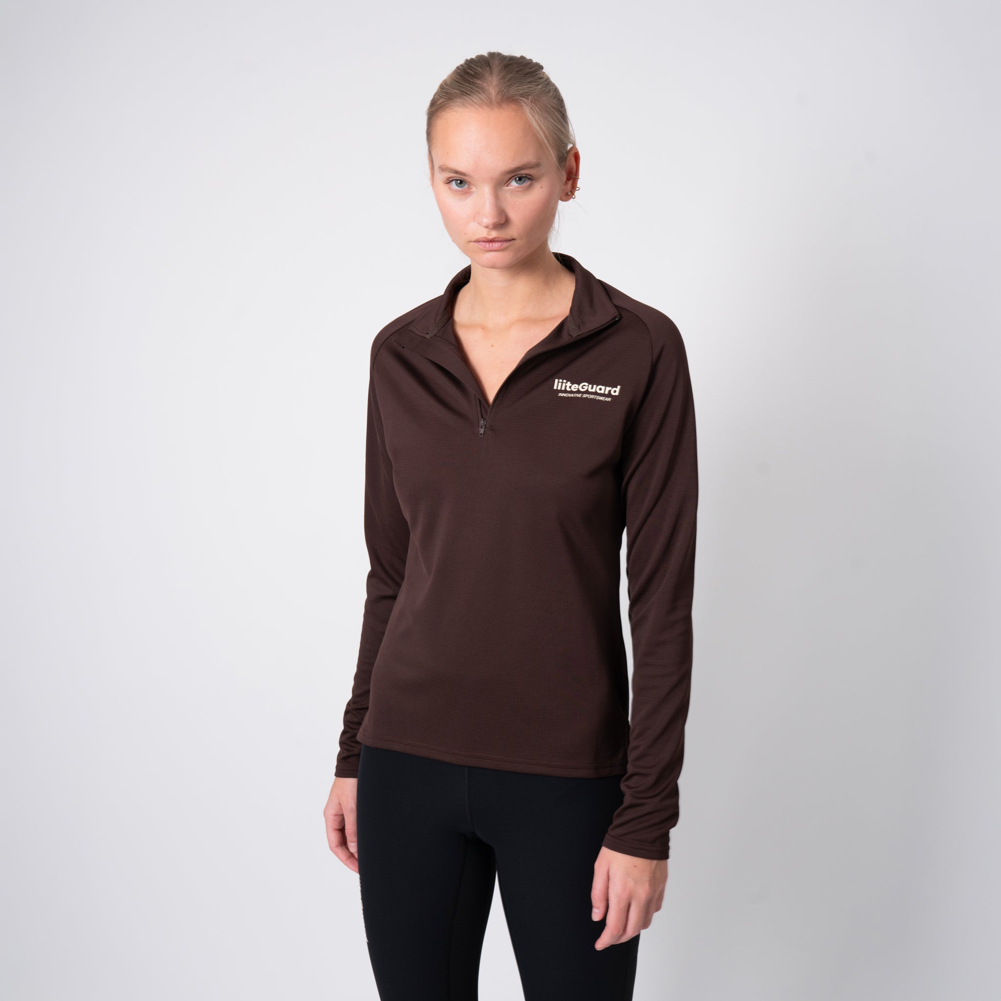 liiteGuard GROUND-TECH 1/4 ZIP SHIRT (WOMEN) Zippers Coffee Bean