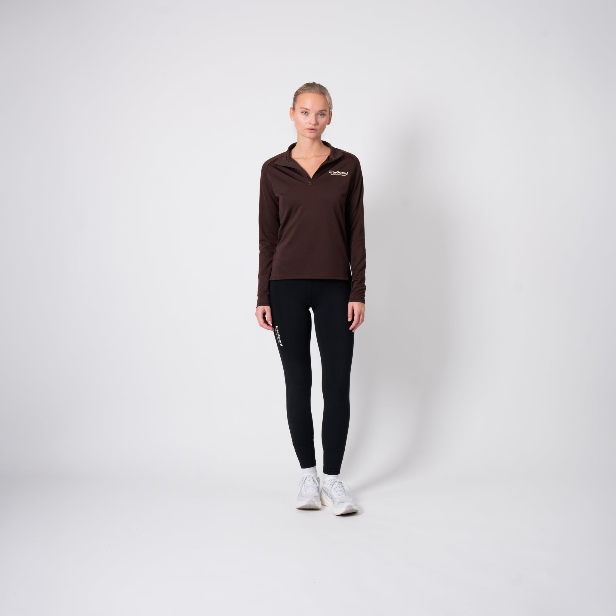 liiteGuard GROUND-TECH 1/4 ZIP SHIRT (WOMEN) Zippers Coffee Bean