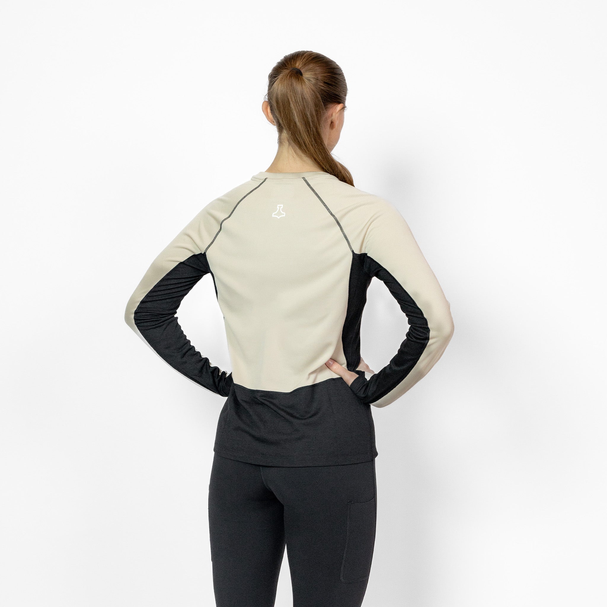 liiteGuard MERINO HYBRID BASELAYER LS (WOMEN) Baselayer Black/Sand