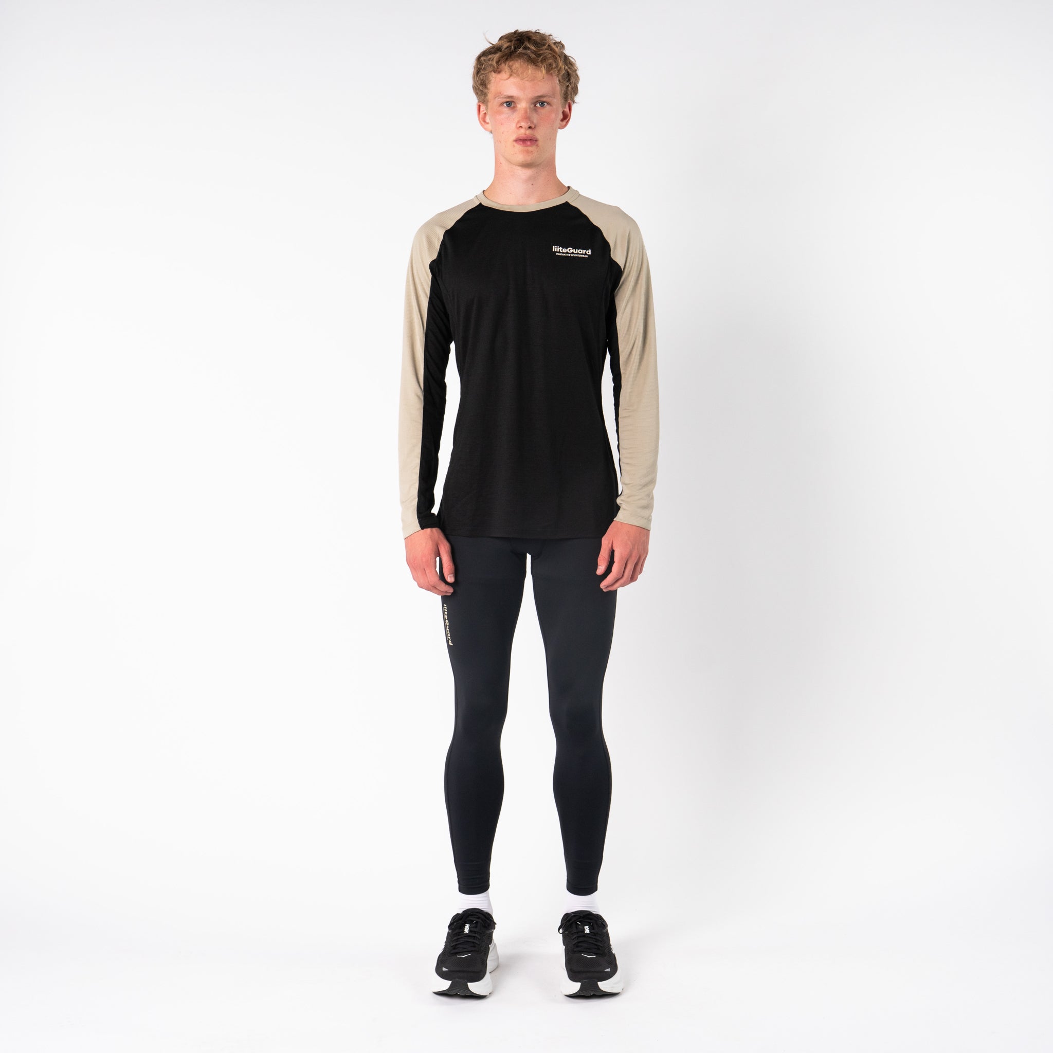 liiteGuard MERINO HYBRID LONG SLEEVE (MEN) Long Sleeve T-shirts Black/Sand