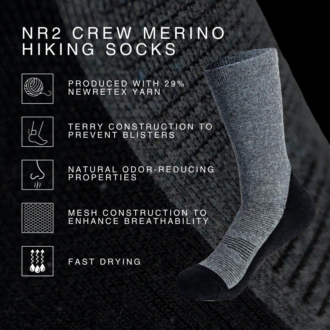 liiteGuard NR2 CREW MERINO HIKING SOCKS Strømper Dark Grey