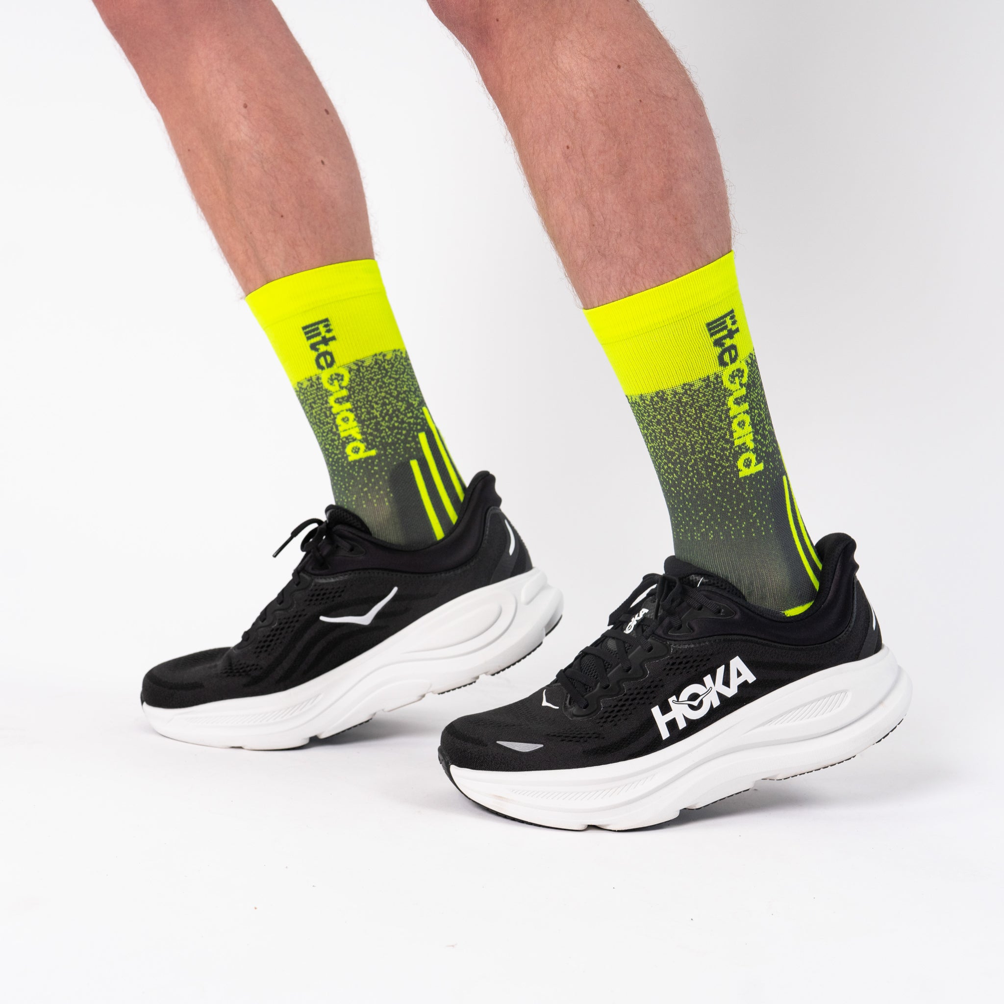 liiteGuard RACE PRO-TECH LG Mellemlange strømper Ebony/Neon Yellow