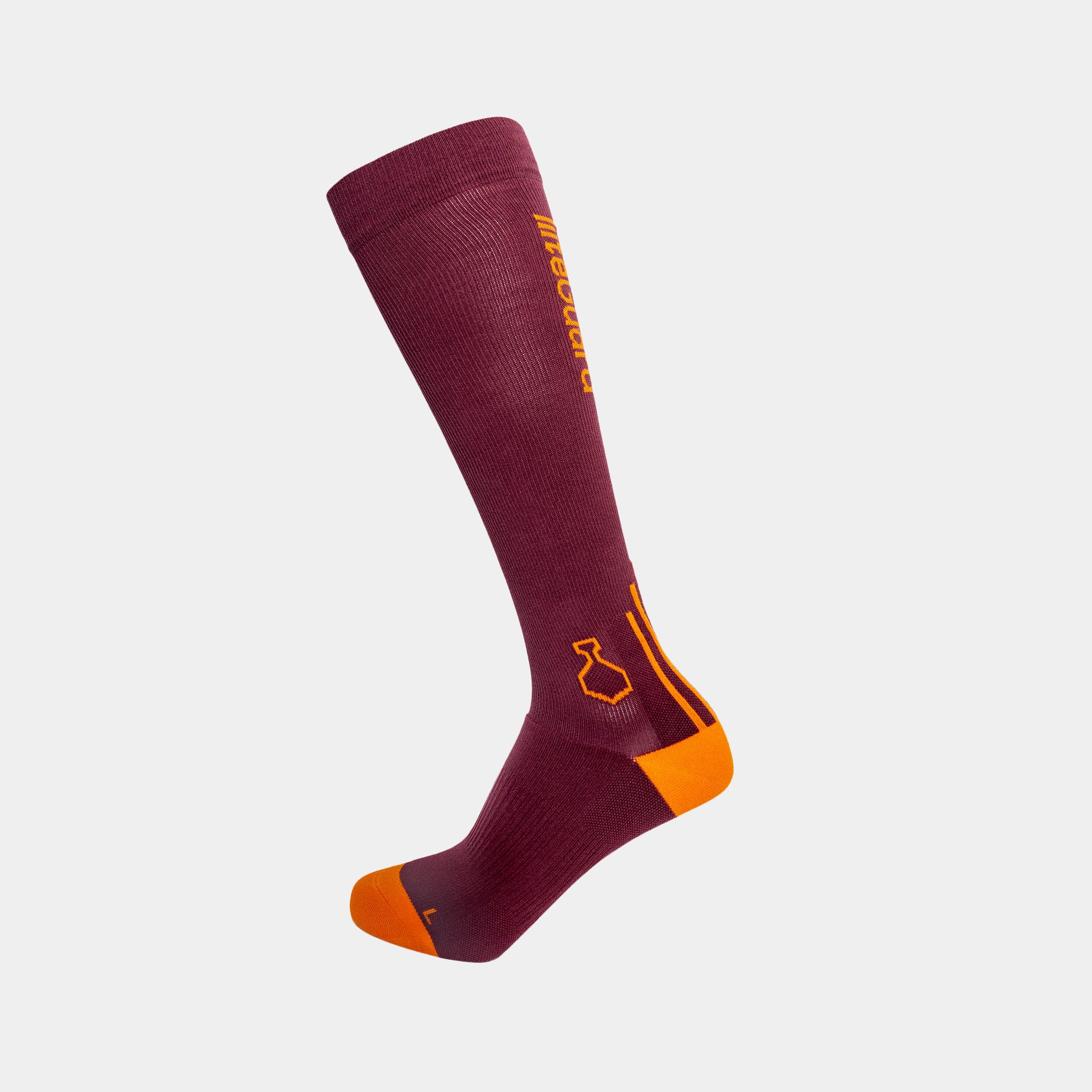 liiteGuard SHIN-TECH GRIP RUNNING SOCK Lange strømper Bordeaux