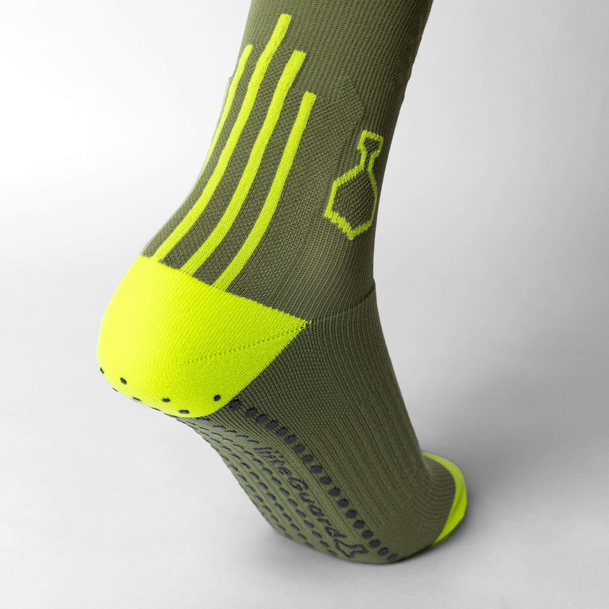 liiteGuard SHIN-TECH GRIP RUNNING SOCK Lange strømper Dusty Green