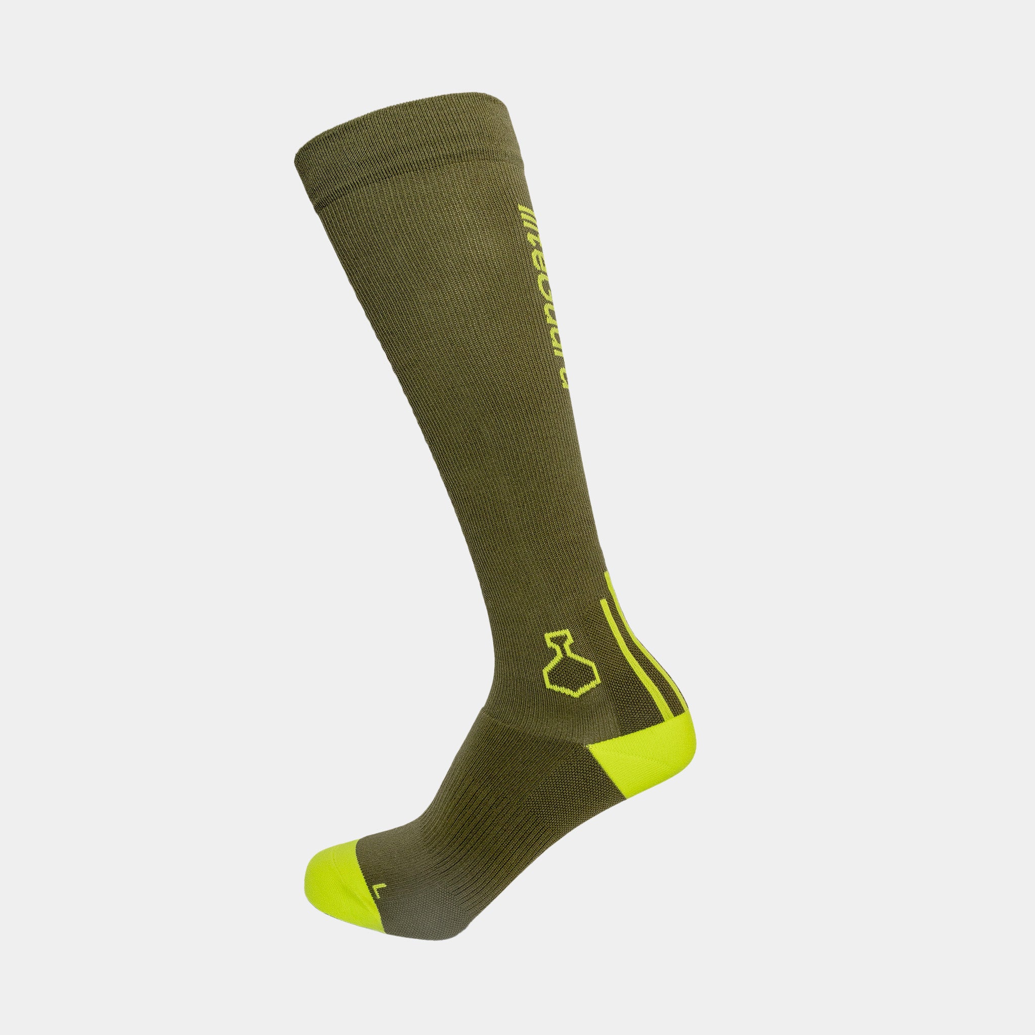 liiteGuard SHIN-TECH GRIP RUNNING SOCK Lange strømper Dusty Green