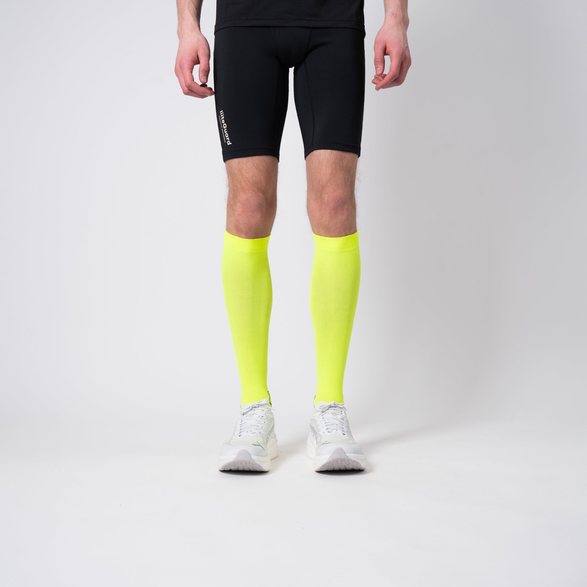 liiteGuard SHIN-TECH VISION GRIP RUNNING SOCK Lange strømper Neon Yellow