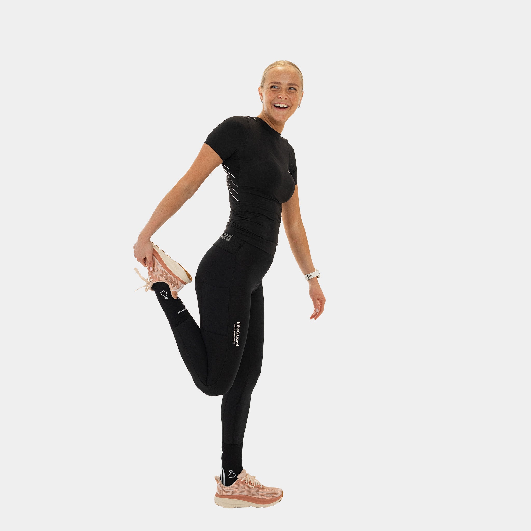 liiteGuard SPINE-TECH BASELAYER SS (WOMEN) Baselayer Black