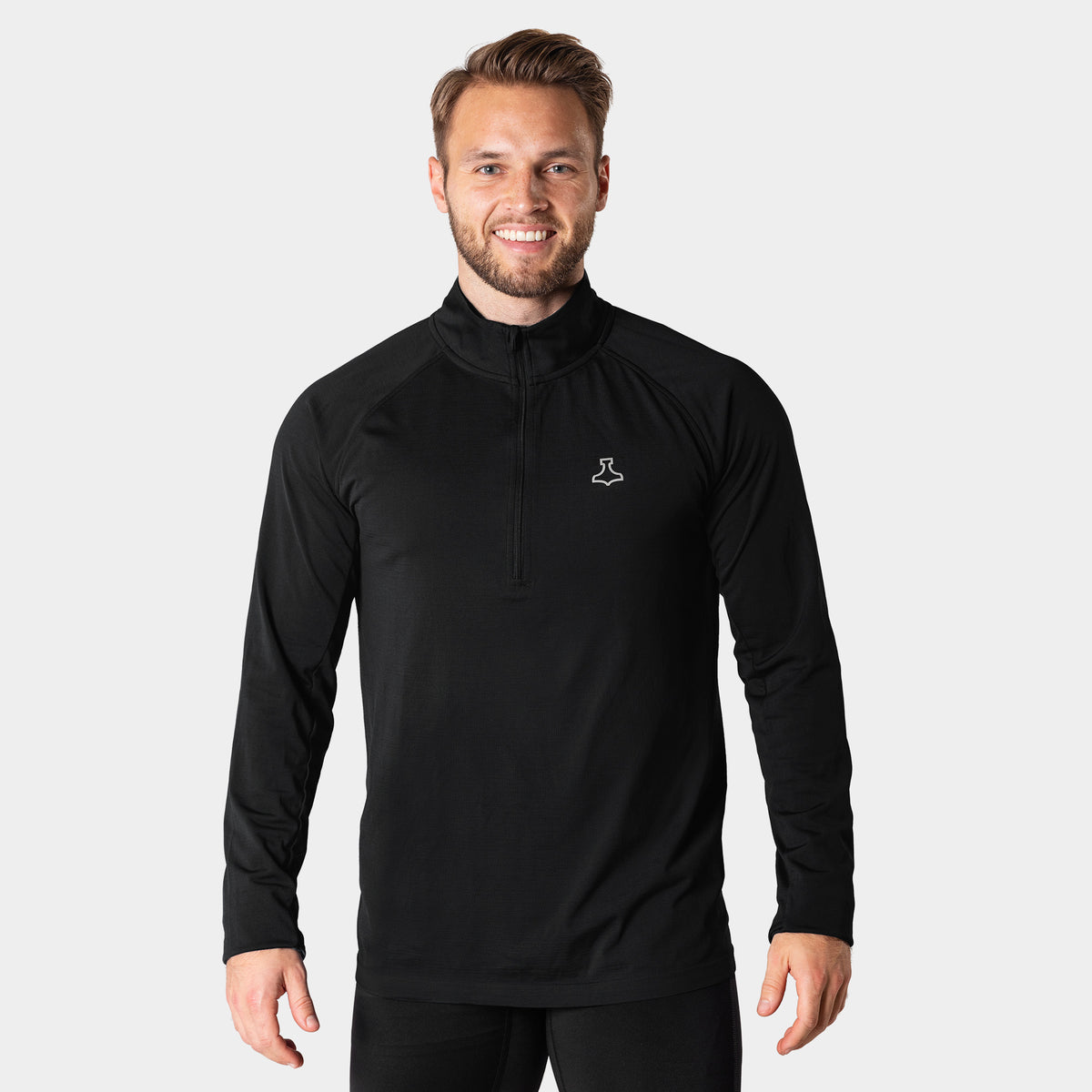 Zipper Sort Sort zip træningstrøje herre | 30 dages tilfredshedsgaranti